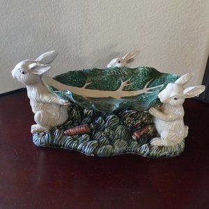 Ceramics Rabbits & Leaf Dish